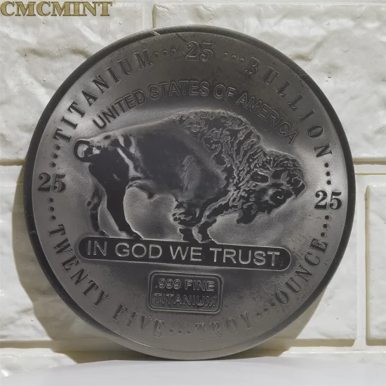 Коллекции монет-конкурсов по индивидуальному заказу, позолоченный титановый слиток буйвола весом 1 грамм